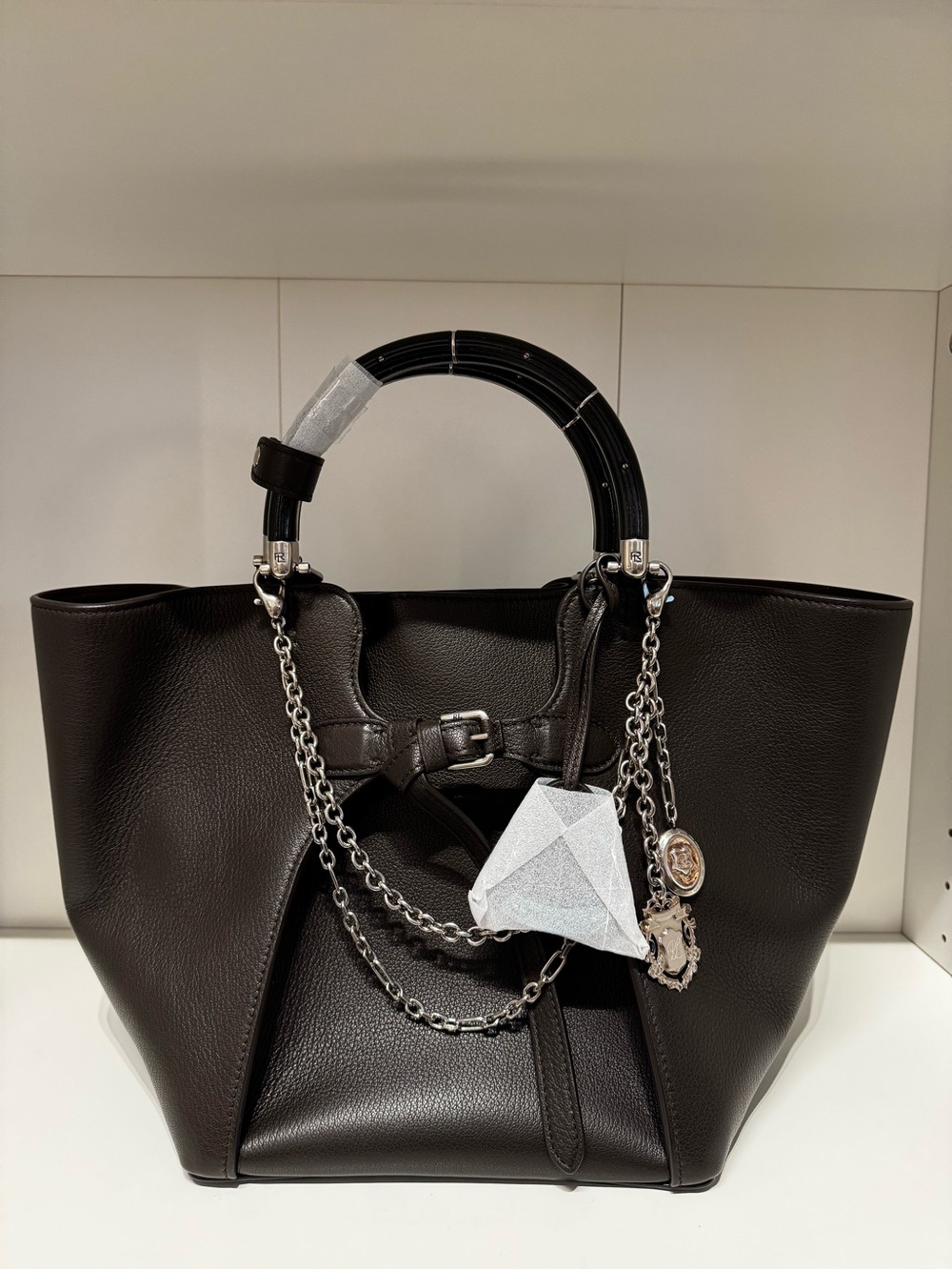 The Ralph Chain-Trim Goatskin Tote - Picture 2 of 12